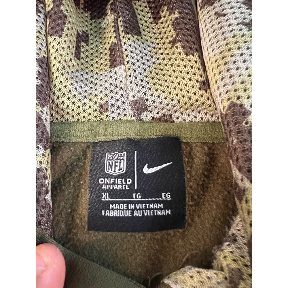 Nike Buffalo Bills NFL Onfield Apparel Hoodie XL Green Camo Salute To Service - Picture 3 of 5